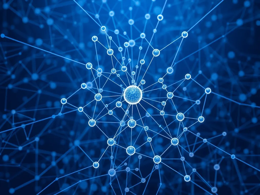 Highly detailed technical visualization of a neural network